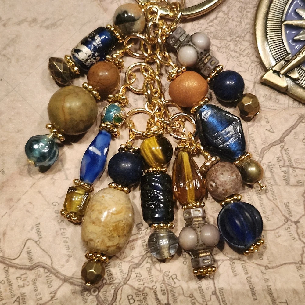 Explore Purse Charm or Keychain Jasper Agate Handcrafted